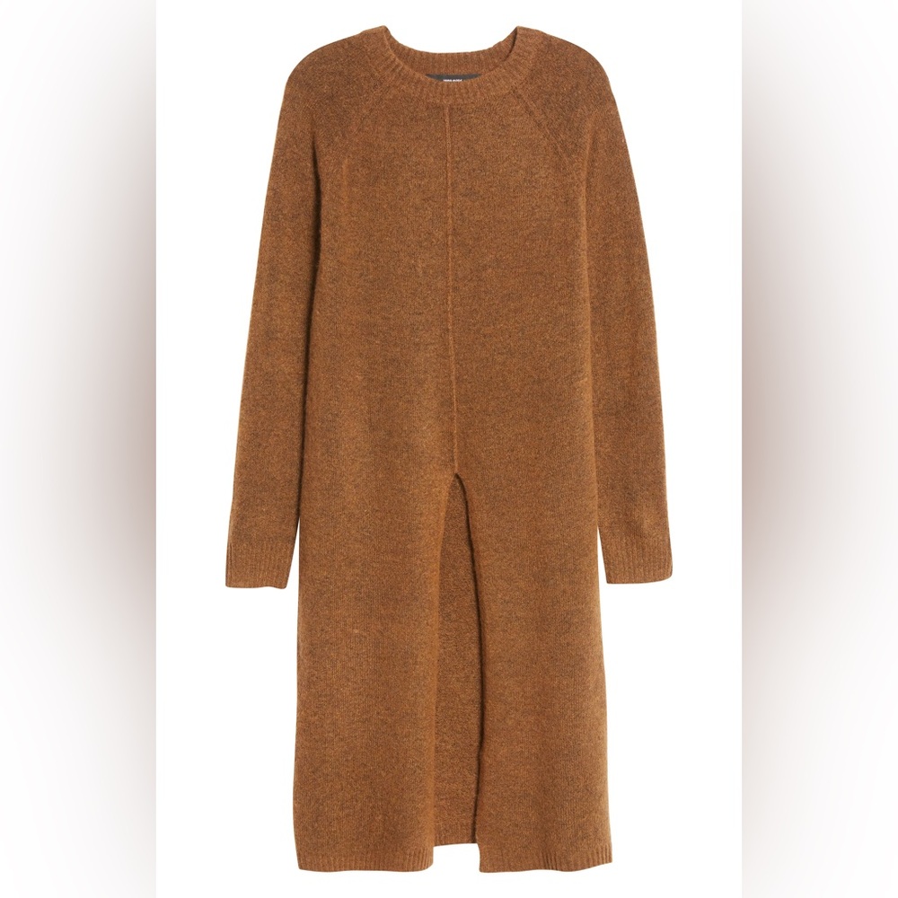 Brown split front duster Sweater